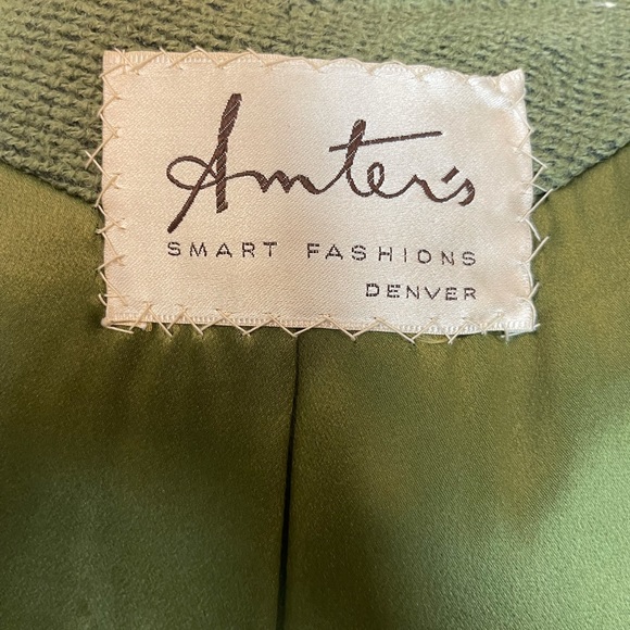 Vintage Amter’s Green Coat with Mink collar fully lined - Picture 7 of 8